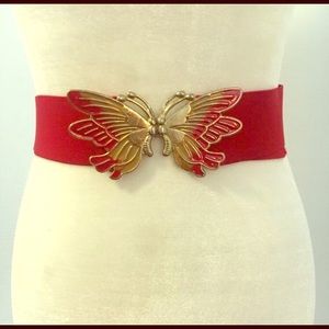 Vintage 80s metal butterfly belt